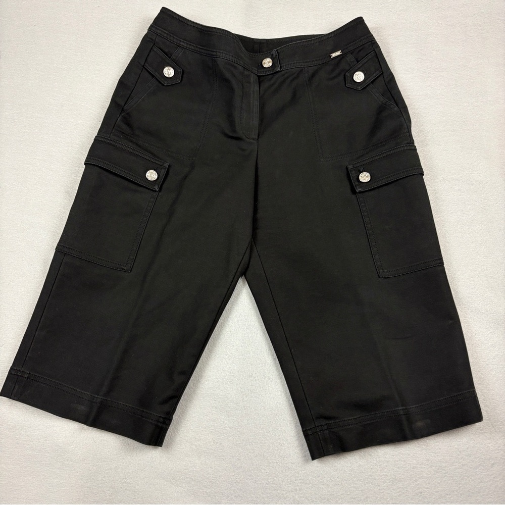 St. John Sport Women's Black Knit Bermuda Shorts Sz 6 Country Club